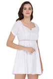 White Mix Lace Mini Dress