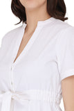 Textured White Shirt Dress