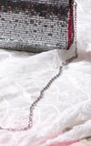 Silver Sequins Clutch Bag