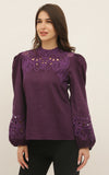 Purple Victorian blouse, new arrival dress for female, latest women dresses